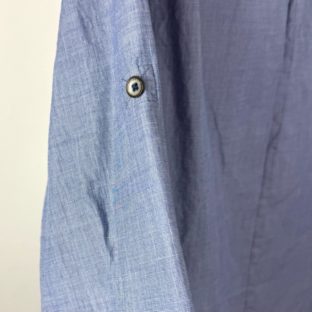 Dkny Blue Casual Button Down Shirt with Relaxed Fit - Picture 4 of 5